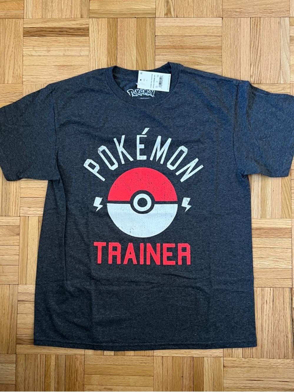 Pokemon Dark Gray Tee with Red & White Poké Ball